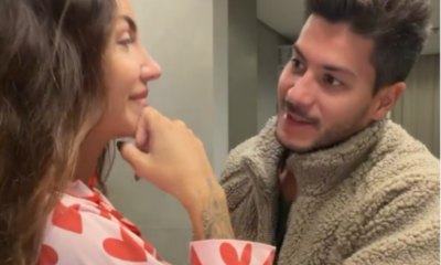 Arthur Aguiar e Jheny Santucci mostram momento em que descobriram