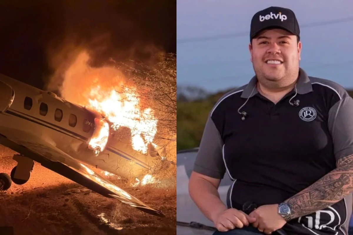 Aviao com cantor Rey Vaqueiro sai da pista e pega