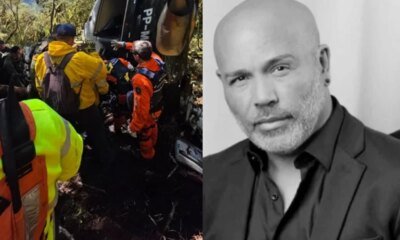Bombeiros retiram corpos de helicoptero que caiu com Rick Policia