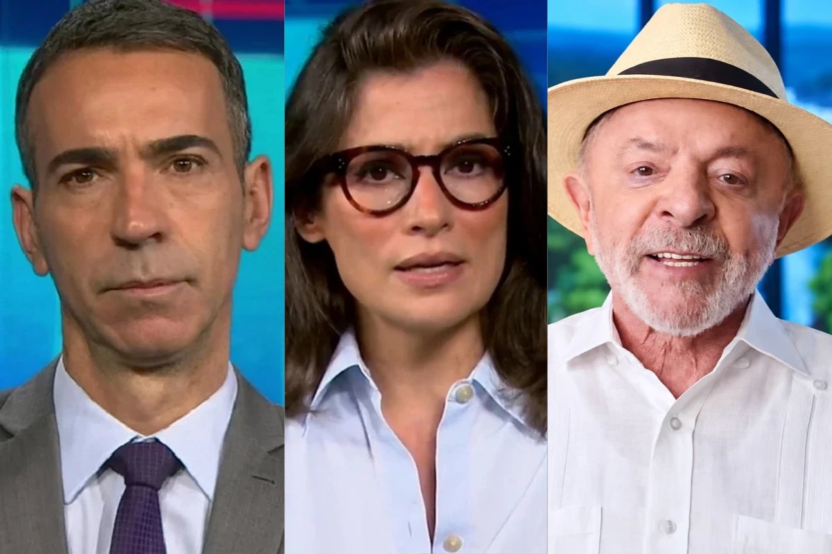 Declaracao de Tralli e Renata no JN sobre Lula e