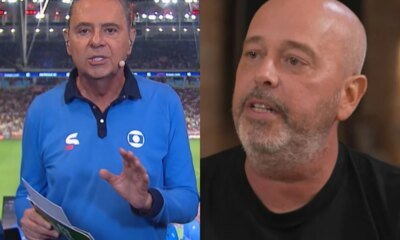 Em meio a transmissao na Globo Luis Roberto faz mencao