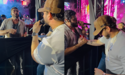 Encontro sertanejo Henrique surpreende ao canta com Felipe amp Rodrigo