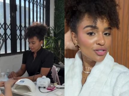 Ex BBB Natalia Deodato arregaca as mangas e volta a atender