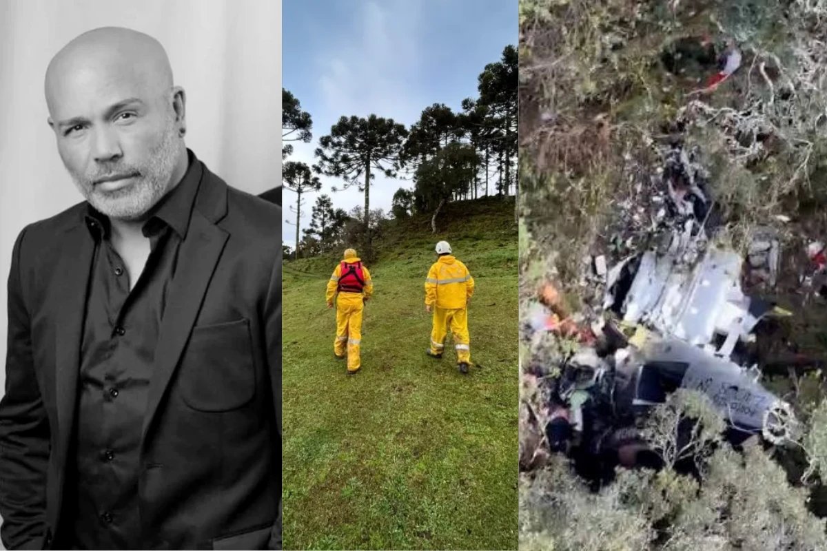 Imagem de destrocos do helicoptero de Rick e divulgada e
