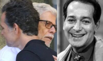Jose Mayer faz rara aparicao publica e ampara o filho