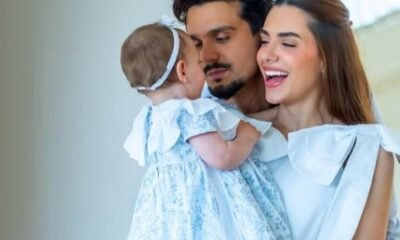 Luan Santana vai aos EUA com Jade e Serena apos
