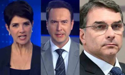 Mariana Godoy e Eduardo Ribeiro interrompem o Jornal da Record