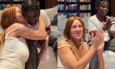 Gio Ewbank posta reacao de familia ao assistir filho Bless