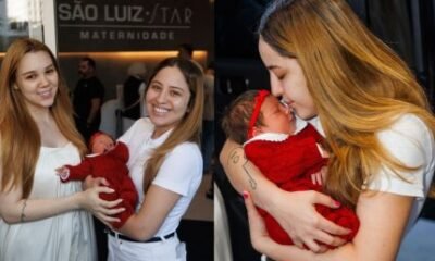Mari Fernandez e Julia Ribeiro deixam maternidade apos nascimento da