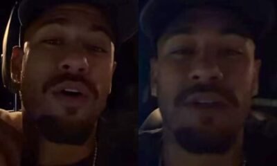 Neymar interrompe trajeto apos pneu furar e brinca na web