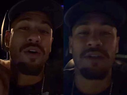Neymar interrompe trajeto apos pneu furar e brinca na web